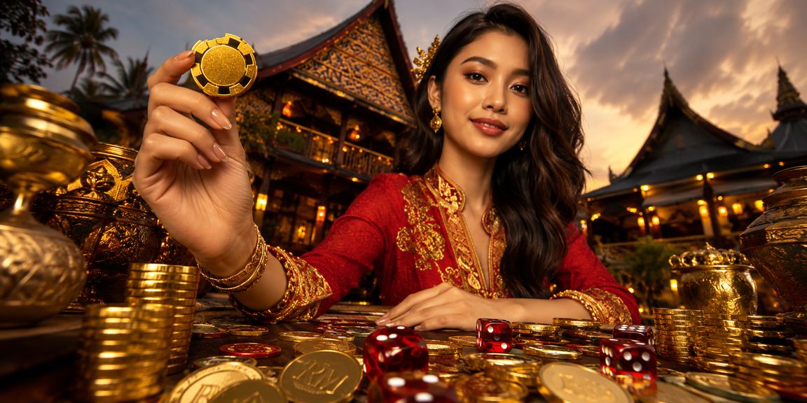 Permainan dadu kasino dengan latar budaya Sarawak Malaysia